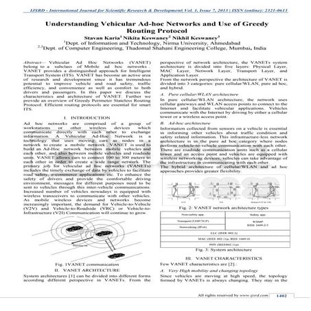 Understanding Vehicular Ad-hoc Networks and Use of Greedy Routing Protocol