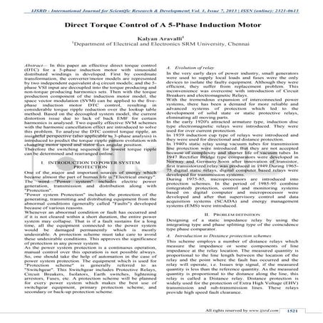 Direct Torque Control of A 5-Phase Induction Motor