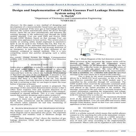 Design and Implementation of Vehicle Gaseous Fuel Leakage Detection System us...