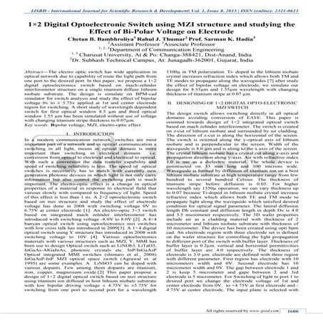 1x2 Digital Optoelectronic Switch using MZI structure and studying the Effect...