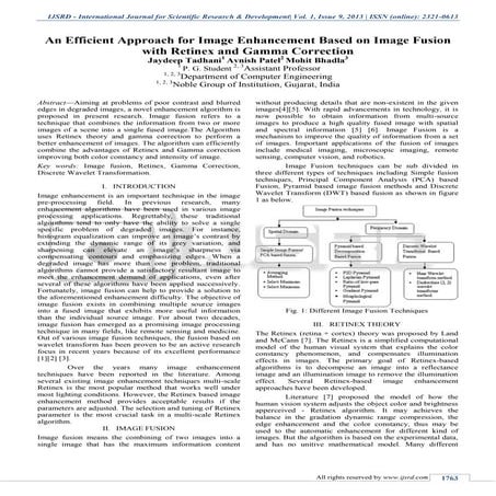 An Efficient Approach for Image Enhancement Based on Image Fusion with Retine...