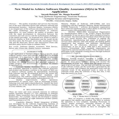 New Model to Achieve Software Quality Assurance (SQA) in Web Application