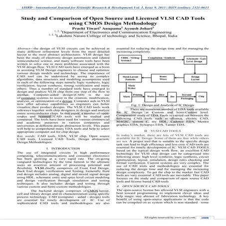 Study and Comparison of Open Source and Licensed VLSI CAD Tools using ...
