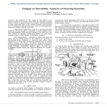 Fatigue or Durability Analysis of Steering Knuckle