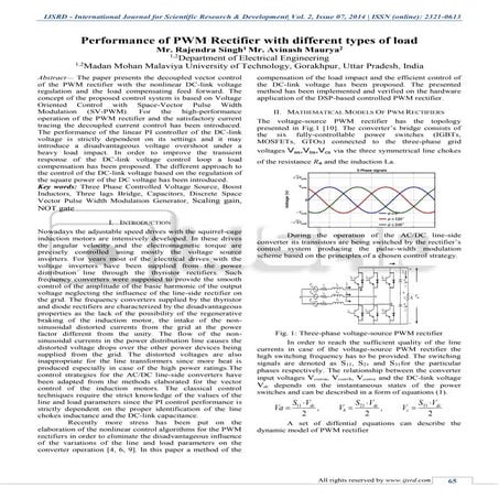 Performance of PWM Rectifier with Different Types of Load