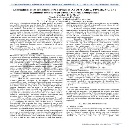 A Study on Mechanical Properties of Aluminum, Rice Husk and Silicon ...