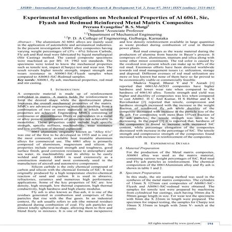 A Study on Mechanical Properties of Aluminum, Rice Husk and Silicon ...