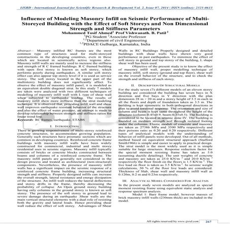Influence of Modeling Masonry Infill on Seismic Performance of Multi-Storeyed...