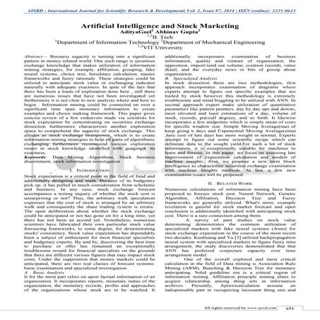 Artificial Intelligence and Stock Marketing