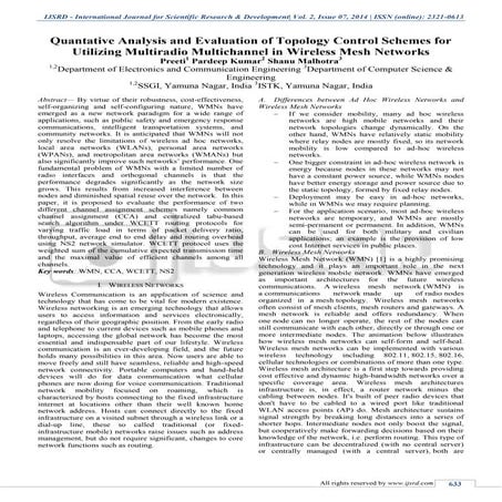 Quantative Analysis and Evaluation of Topology Control Schemes for Utilizing ...