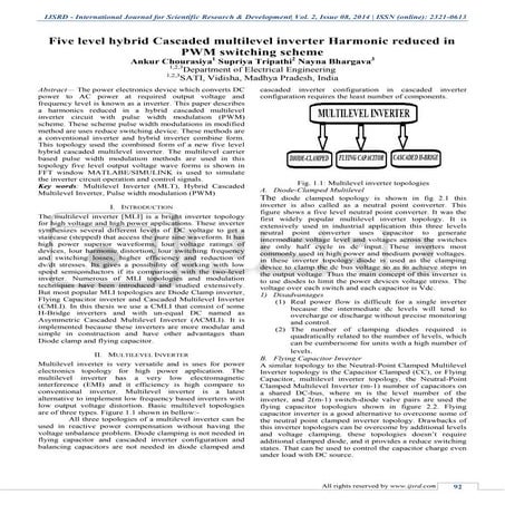 Five Level Hybrid Cascaded Multilevel Inverter Harmonic Reduced in PWM Switch...