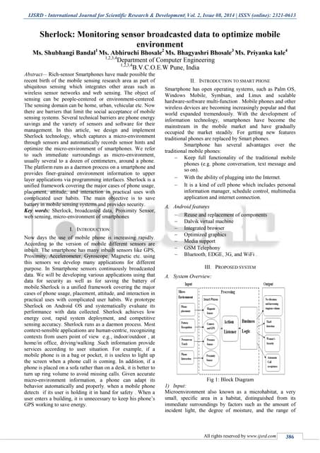 Sherlock: Monitoring sensor broadcasted data to optimize mobile environment