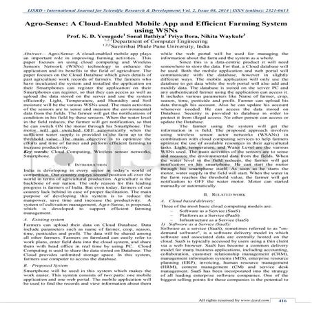 Agro-Sense: A Cloud-Enabled Mobile App for Efficient Farming System using WSNs