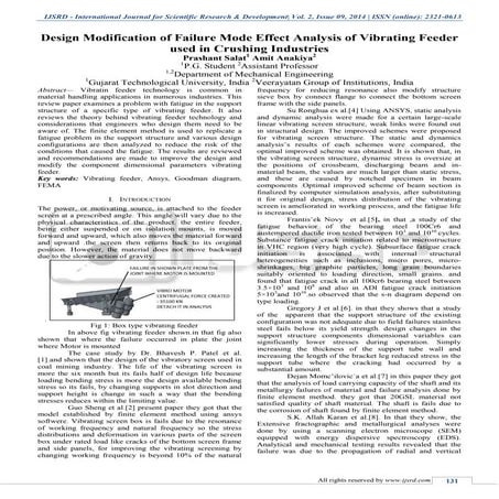 Design Modification of Failure Mode Effect Analysis of Vibrating Feeder used ...