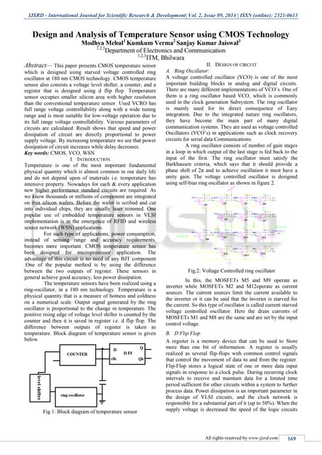 Design and Analysis of Temperature Sensor using CMOS Technology | PDF