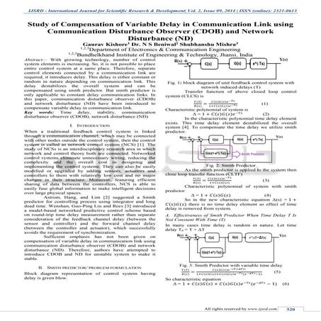Study of Compensation of Variable Delay in Communication Link Using Communica...