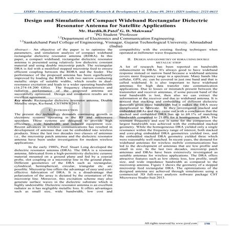 Design and Simulation of Compact Wideband Rectangular Dielectric Resonator An...