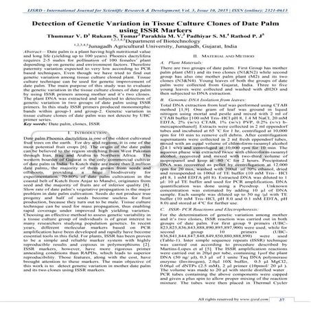 Detection of Genetic variation in tissue culture clones of date palm using IS...