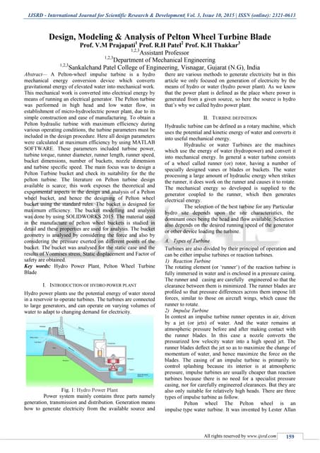 Pelton wheel experiment | PDF