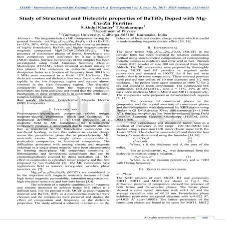 Study of Structural and Dielectric properties of BaTiO3 Doped with Mg-Cu-Zn F...