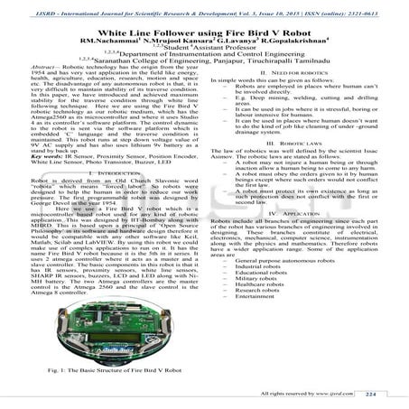 White Line Follower Using Fire Bird V Robot