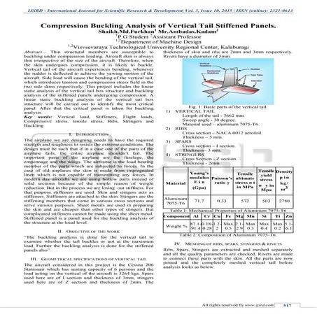 Compression Buckling Analysis of Vertical Tail Stiffened Panels