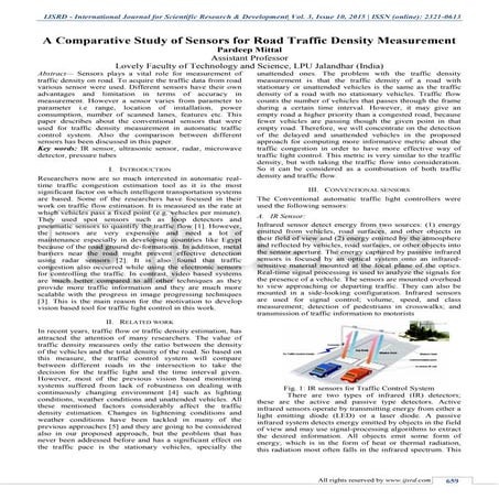 A Comparative Study of Sensors for Road Traffic Density Measurement