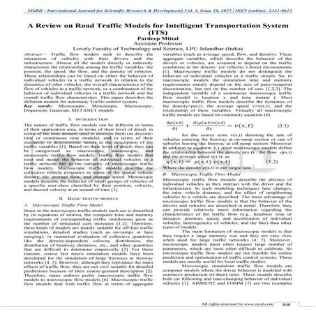 A Review on Road Traffic Models for Intelligent Transportation System (ITS)