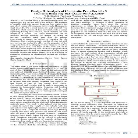 Design & Analysis of Composite Propeller Shaft