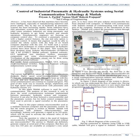 Control of Industrial Pneumatic & Hydraulic Systems using Serial Communicatio...