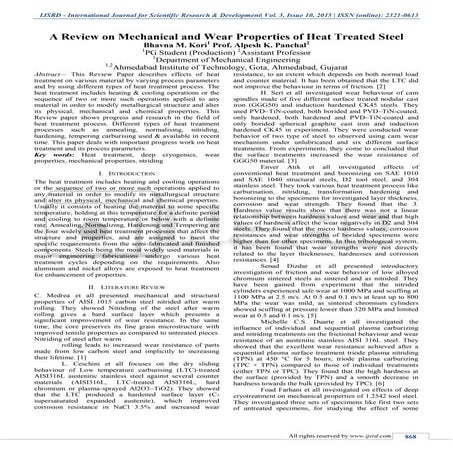 Influence of Heat Treatment on Mechanical Properties of Aisi1040 Steel ...
