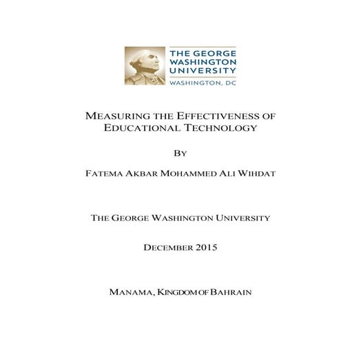 Measuring The Effectiveness Of Educational Technology | PDF