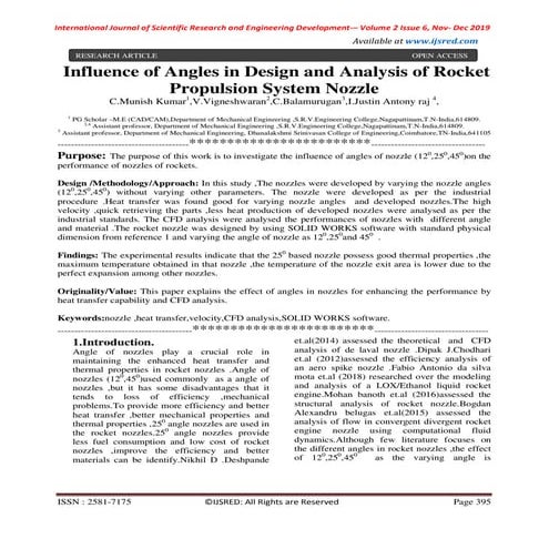 Design and Analysis of a Bell Type Rocket Nozzle | PDF
