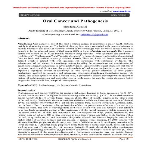 Oral Cancer Incidence and Treatment Challenges in the North-Eastern ...