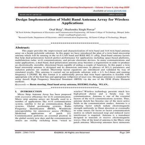IRJET- Design of Multiband Antenna for RF Energy Harvesting Circuits | PDF