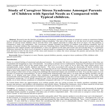 Parental Stress among Parents of Children with Autistic, Language ...