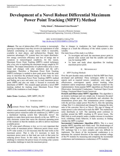 maximum power point tracking (mppt) | PPTX