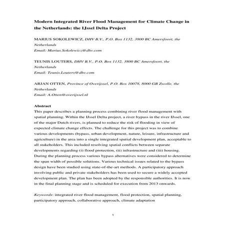 Project IJsseldelta, in: International Journal of River Management (2011)