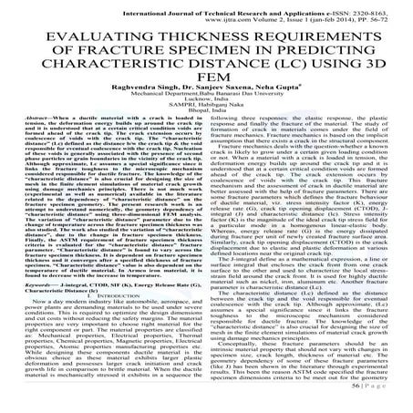 EVALUATING THICKNESS REQUIREMENTS OF FRACTURE SPECIMEN IN PREDICTING CHARACTE...