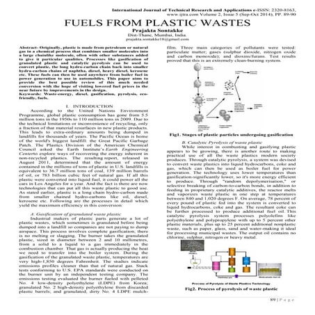 FUELS FROM PLASTIC WASTES