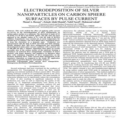 ELECTRODEPOSITION OF SILVER NANOPARTICLES ON CARBON SPHERE SURFACES BY PULSE ...