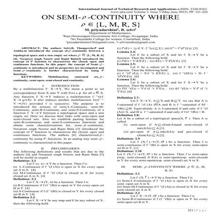 ON SEMI-  -CONTINUITY WHERE   {L, M, R, S}