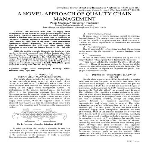 A NOVEL APPROACH OF QUALITY CHAIN MANAGEMENT
