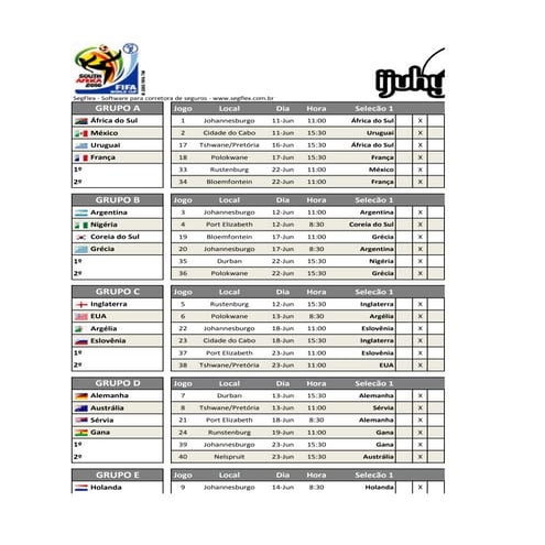 Ijuhy tabela da copa