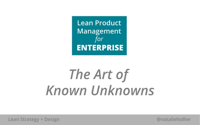 Lean Product Management: The Art of...