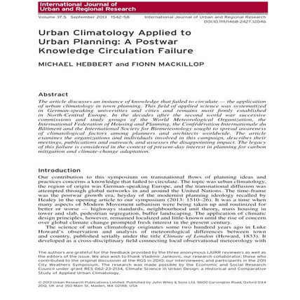 Urban climate science and urban planning: a history of missed encounters