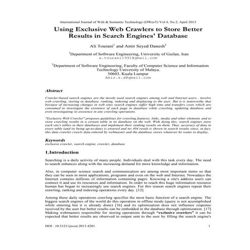 Using Exclusive Web Crawlers to Store Better Results in Search Engines' Database