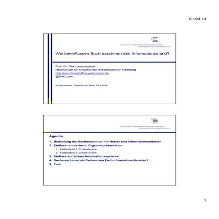 Wie beeinflussen Suchmaschinen den Informationsmarkt?