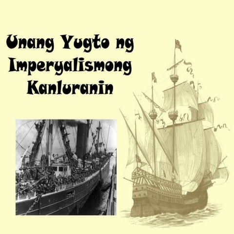 Unang Yugto ng Imperyalismong Kanluranin