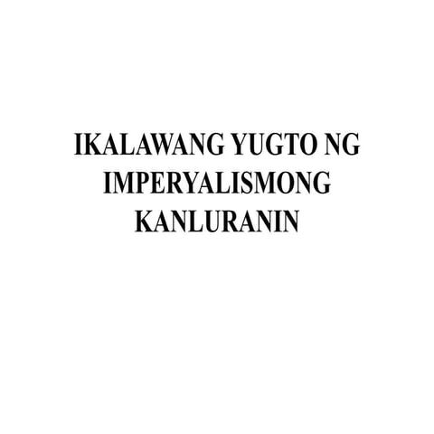 Ikalawang yugto ng imperyalismong kanluranin